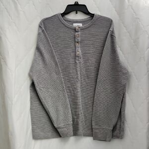 Goodfellow & Co Gray Long Sleeve Henley Shirt